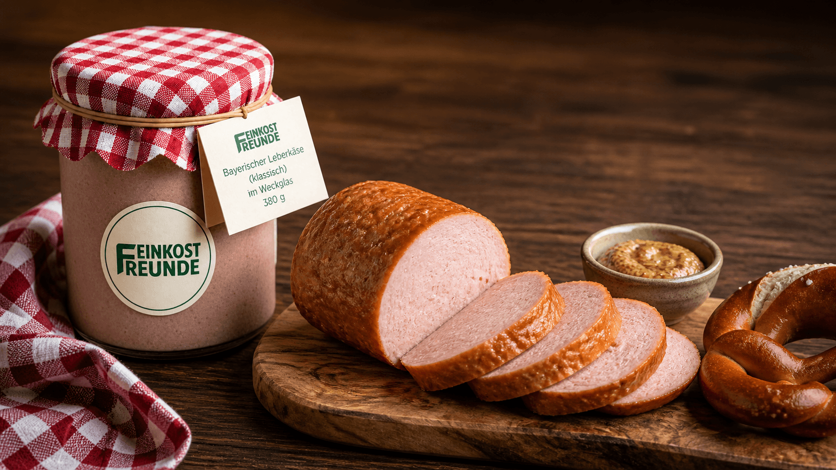 Brotzeit mit Leberkäse aus dem Weckglas