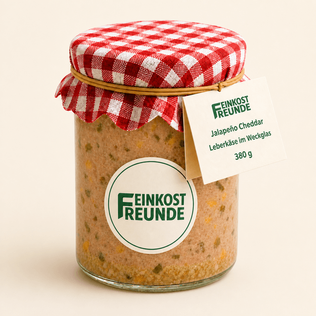 Jalapeño Cheddar Leberkäse, 380 g im Weckglas